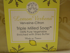 Bisous De Provence soap-packaging-france closeup implies artisanal craftsmanship from France.
