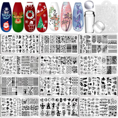 Biutee Nail Stamping Plates Set 12pc for versatile at-home nail art.