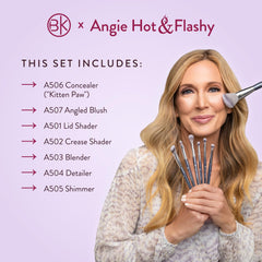 BK Beauty Angie Hot & Flashy 7PC A503 blender creates seamless eyeshadow blends.