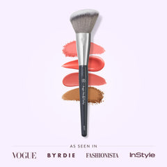 BK Beauty Angie A507 angled brush applying blush with smooth, streak-free finish