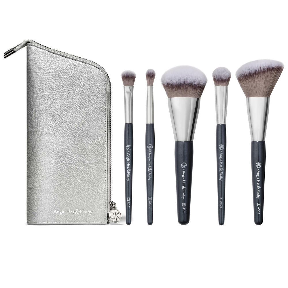 BK Beauty Angie travel brush set with pouch delivers on-the-go flawless coverage.
