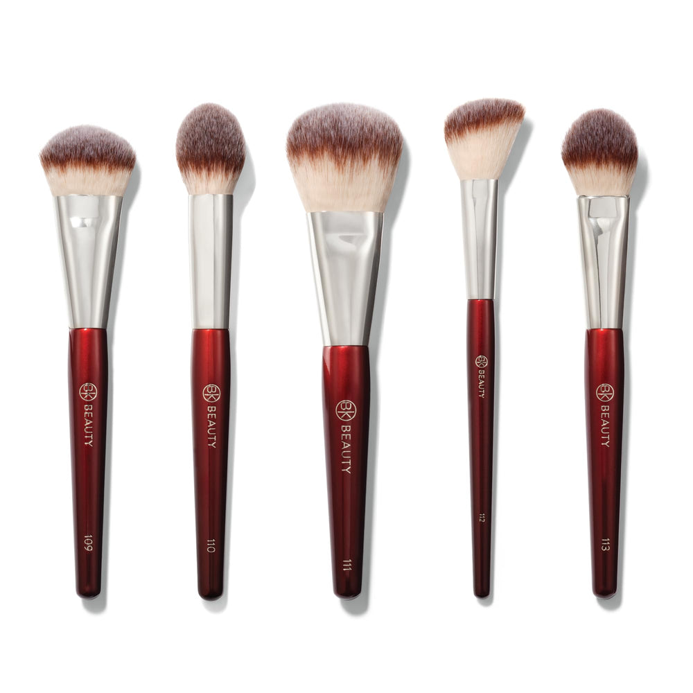 BK Beauty 109 mini-contoured foundation brush for precise blending and natural-looking coverage