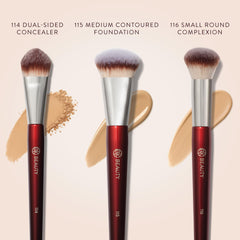 BK Beauty Core Complexion Trio 114 dual-sided concealer brush for seamless liquid concealer application and powder setting.
