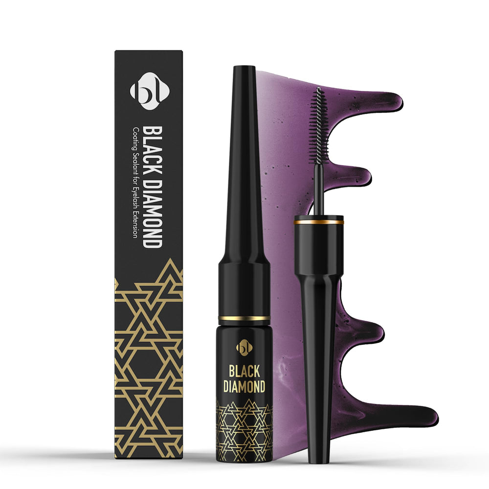 BL BL Black Diamond Lash Sealant bottle highlights long-lasting retention for extensions.