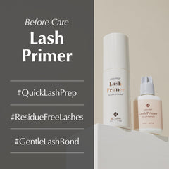 BL Lashes Primer before-after swatch demonstrates faster application and cleaner base