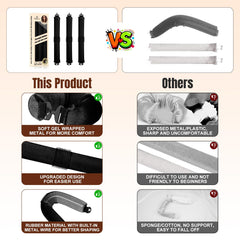 BLAAROOM soft-gel hooks prevent pressure while sleeping during curl-wrapping.