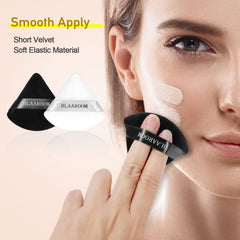 BLAAROOM puff demonstrated for wet and dry makeup applications.