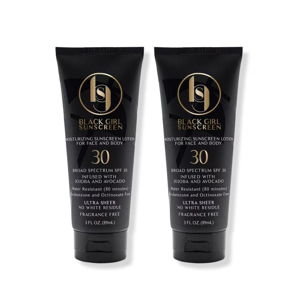 Black Girl Sunscreen SPF 30 bottle delivering ultra-sheer protection for melanin-rich skin in daily wear