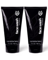 Black Wolf Charcoal Powder Face Wash bottle demonstrating deep cleansing for clearer pores.