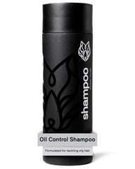 Black Wolf shampoo bottle shows oil-control formula for a clean scalp