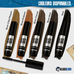 Blackbeard for Men dark-brown-color-swatch highlights long-lasting, all-day wear on facial hair.