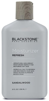 Blackstone men's grooming refresh jar closeup highlights lightweight hydration
