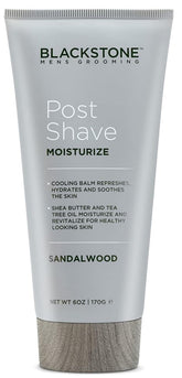 Blackstone post shave moisturizer jar closeup highlighting cooling hydration after shaving