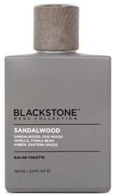 Blackstone Sandalwood EDT bottle offering a warm, lasting scent for daily wear.