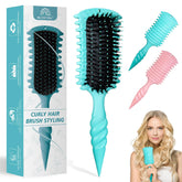BLACKYEW curly hair brush with ergonomic teal handle for comfortable styling