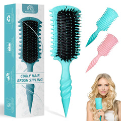 BLACKYEW curly hair brush with ergonomic teal handle for comfortable styling