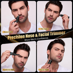 BLIBEE Nose Hair Trimmer ear-head trims ear hair safely and quickly.