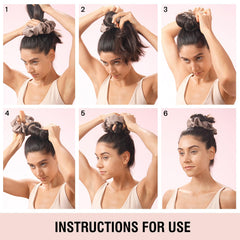BLINKEEN olive-green heatless curling scrunchie soft material closeup highlighting gentle hair care