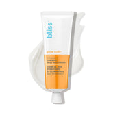 Bliss Glow Rush bottle close-up highlighting brightening vitamin C and hydration.