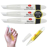 Bliss Kiss refillable cuticle oil pen empty pack front for mess-free hydration.