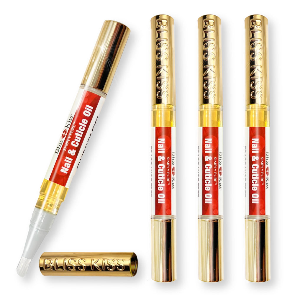 Bliss Kiss Simply Pure Nail Oil Pen compact packaging for on the go hydration