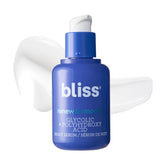 Bliss Renew & Smooth night serum bottle for overnight exfoliation and glow