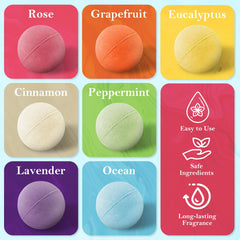 BlissfulOasis lavender bath bomb soothes senses with calming fragrance for a restful soak.