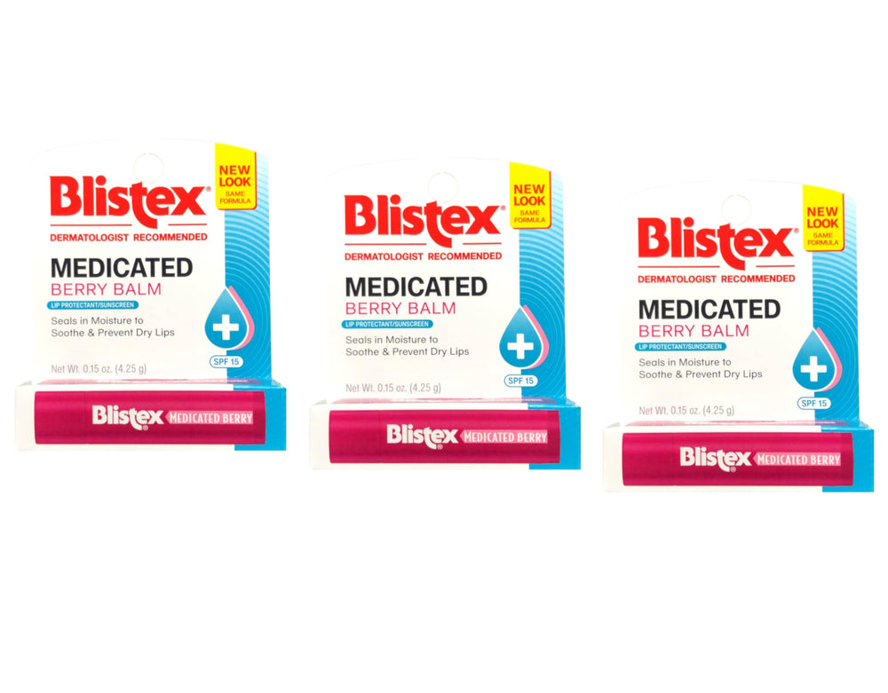 Blistex bálsamo labial medicado de frutos rojos, envase ergonómico para cuidado suave