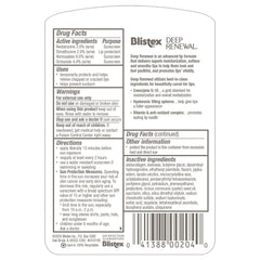 Blistex Deep Renewal close-up shows CoQ10 and advanced moisturizing ingredients.