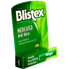 Blistex Medicated Mint Balm SPF 15 twist-up demonstrates easy application