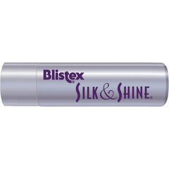 Blistex Silk & Shine packaging front highlights compact design for on-the-go use.