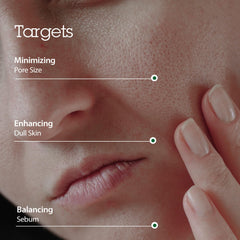 BLITHE Targeted Pore Serum swirl on skin demonstrates quick absorption and pore-minimizing potential