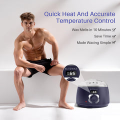 BLITZWAX hard wax warmer with digital display enables quick, controlled heat for safe use.