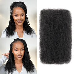BLL Afro Kinkys bulk hair 16inch pack in 1B for quick, natural-looking extensions