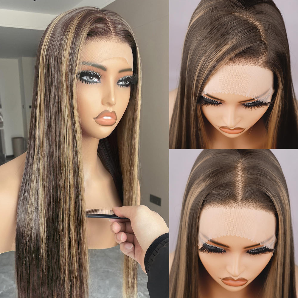 BLL Highlight Lace Front Wig 26in on model shows natural movement for daily wear.