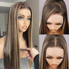 BLL Highlight Lace Front Wig 26in on model shows natural movement for daily wear.