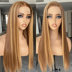 BLL Honey Blonde Wig lace detail shows seamless melt and 13x4 HD lace.