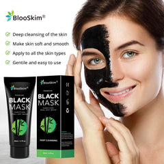 Blooskim Blackhead Remover Mask application close-up shows even coverage.