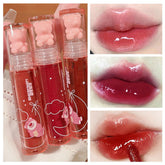 Blopuivo bear lip gloss cap closeup with cute design and glossy color