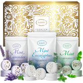 BLRIET Shower Steamers gift box shows an 18-pack aromatherapy set for thoughtful gifting.