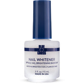 Blue Cross Nail Whitener bottle close-up shows brightening formula for brighter nails.