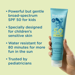 Blue Lizard Kids Mineral SPF 50 spread-on-skin: broad-spectrum coverage during sunny adventures.