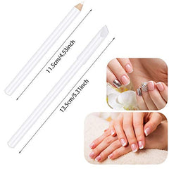 Blulu 3-piece white nail pencil set closeup highlights compact, portable design for DIY French tips.