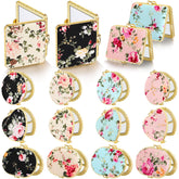 Blulu flower pocket mirror round gold edge for quick on-the-go touch-ups.