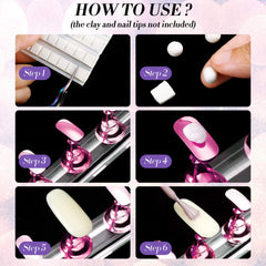 Blulu light pink nail art holder enables stylish, beginner-friendly practice sessions.