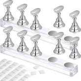 Blulu nail stand base with silver finish for secure magnetic display.