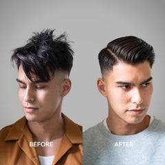 BluMaan Hydrating Pomade hair-application captures smooth, tug-free styling for quiffs and slick backs.