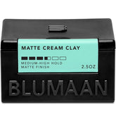 BluMaan Matte Cream Clay packaging promotes easy daily styling with a clean matte finish.