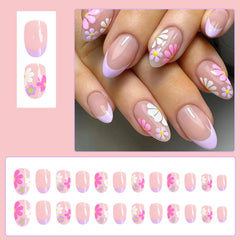 BMKKOT daisy design nails showcasing colorful petals for eye-catching DIY looks