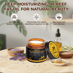 BNIFI Tallow and Honey Balm texture being poured reveals creamy, luxurious moisture.